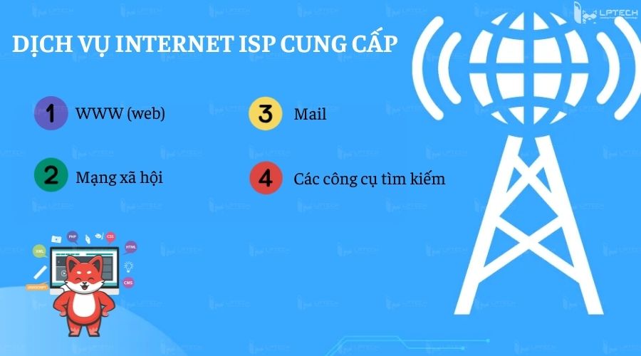 Các dịch vụ internet mà ISP cung cấp