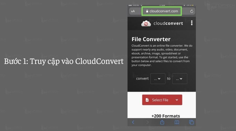 Truy cập Cloudconvert