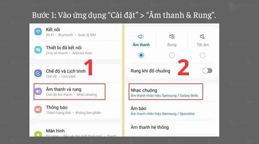 Truy cập vào cài đặt