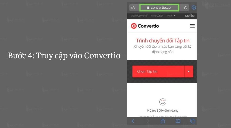 Truy cập vào Convertio