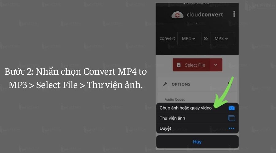 Chọn convert MP4 to MP3