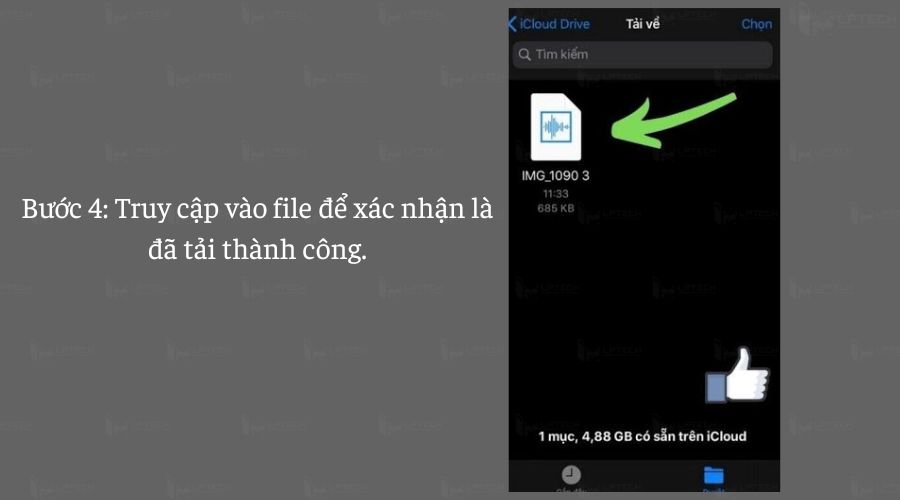 Truy cập vào file để xác nhận