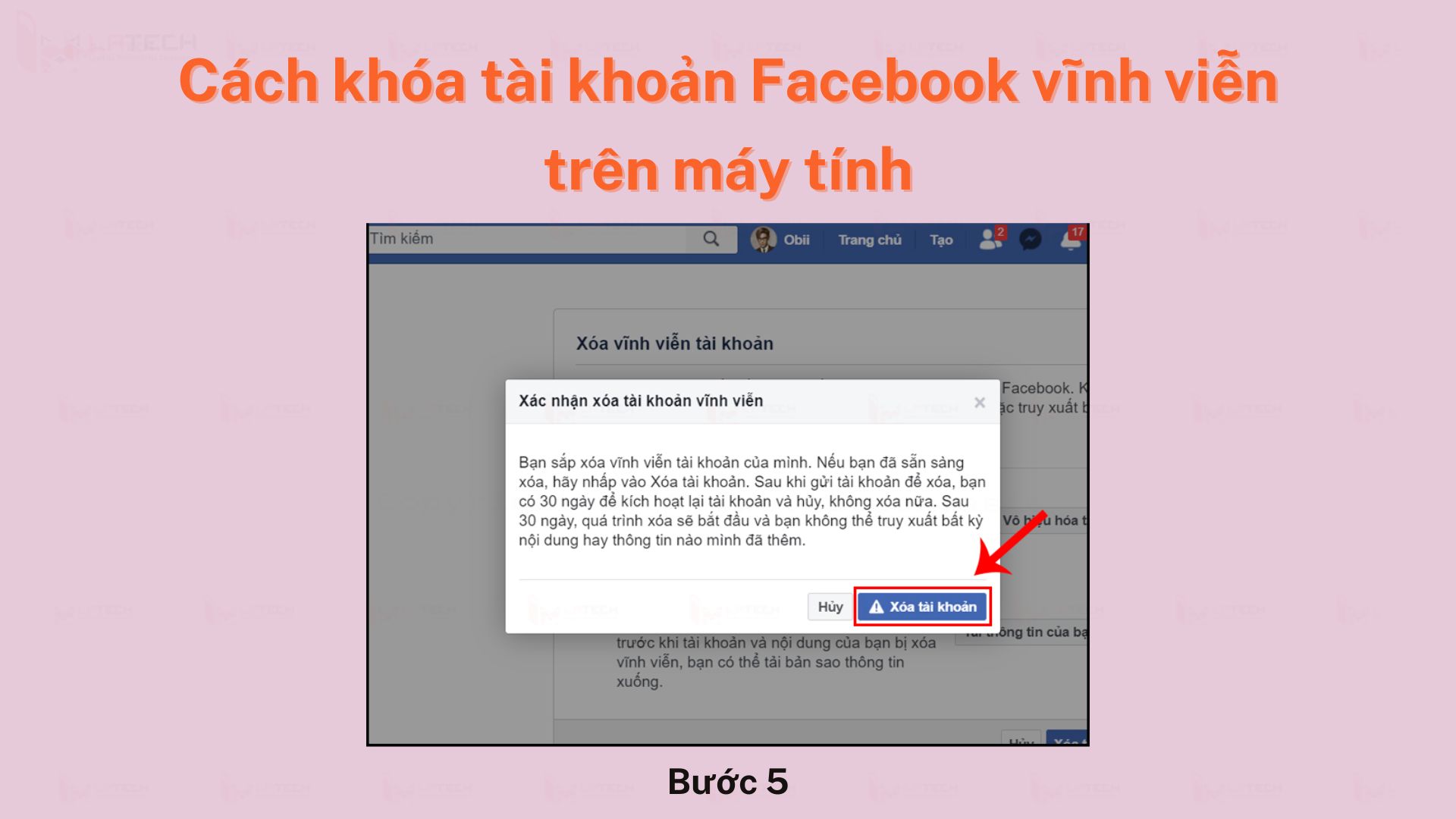 Xác nhận muốn khóa tài khoản vĩnh viễn