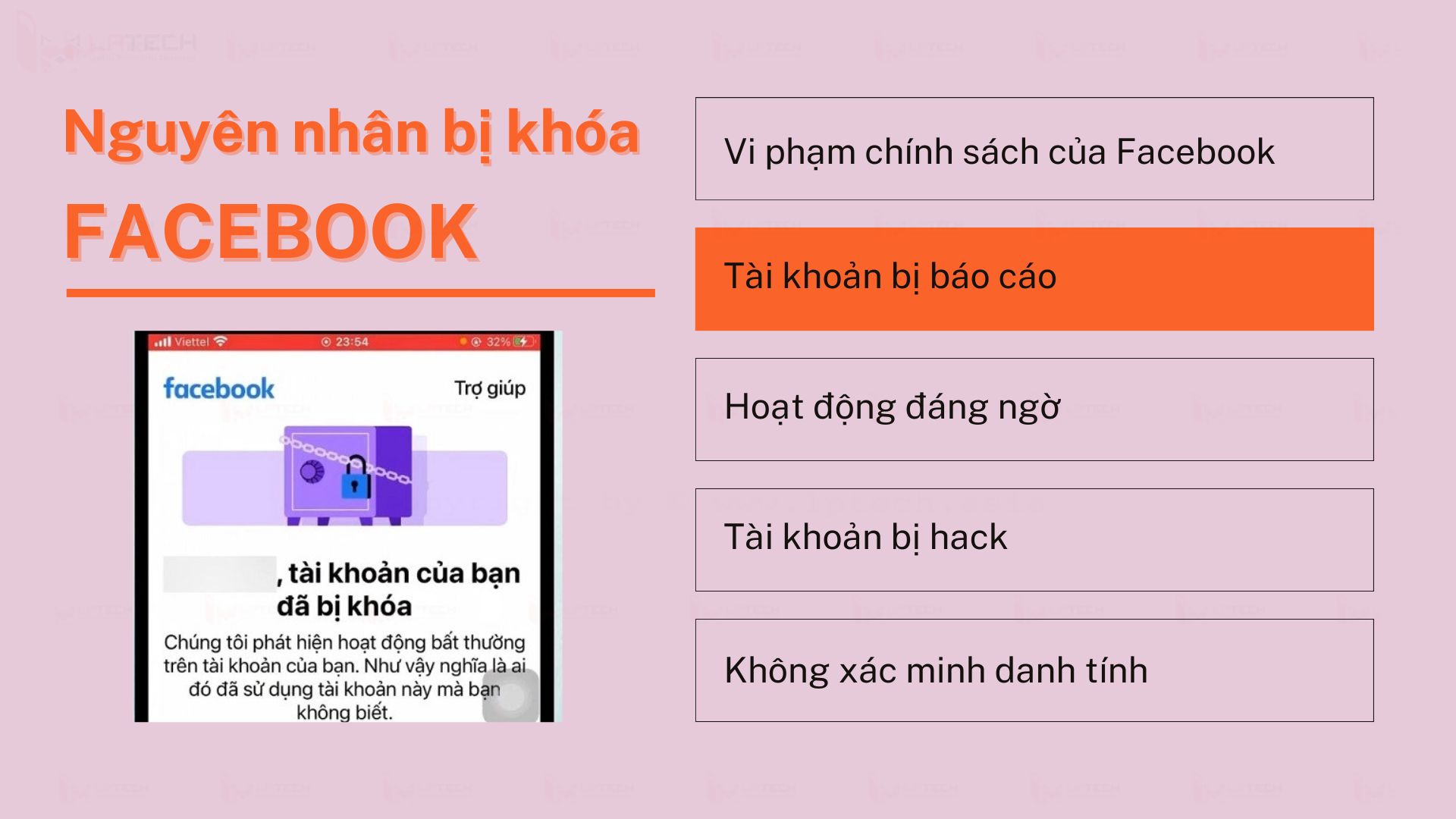 Một số nguyên nhân tài khoản Facebook bị khóa