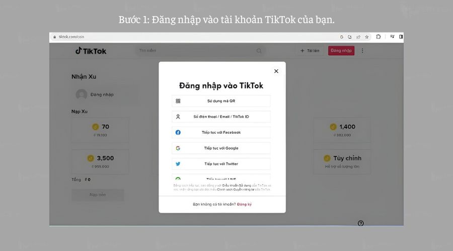 đăng nhập tiktok