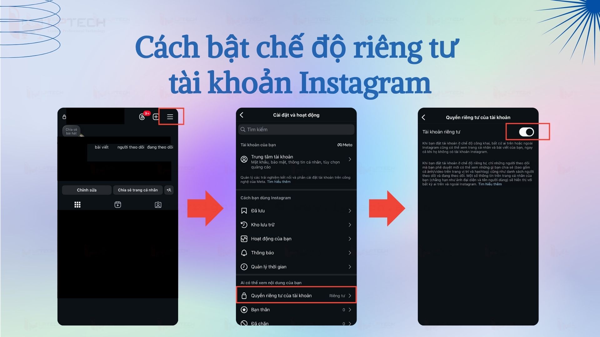 Cách bật chế độ riêng tư cho tài khoản Instagram