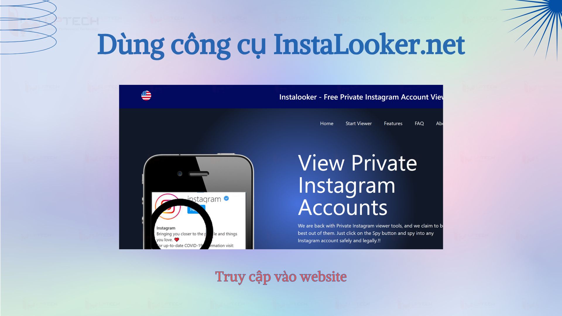 Truy cập vào InstaLooker.net