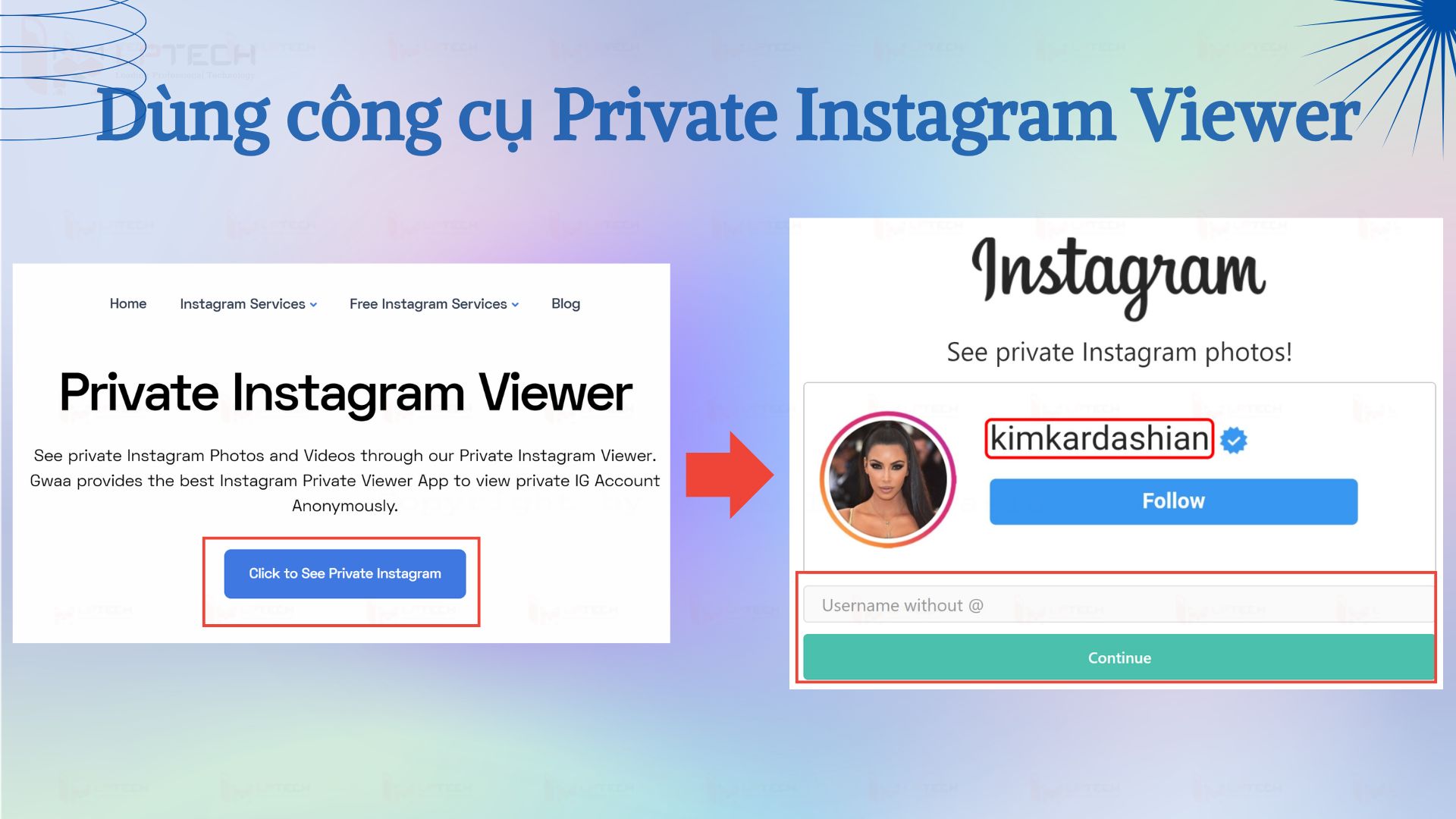 Dùng công cụ Private Instagram Viewer