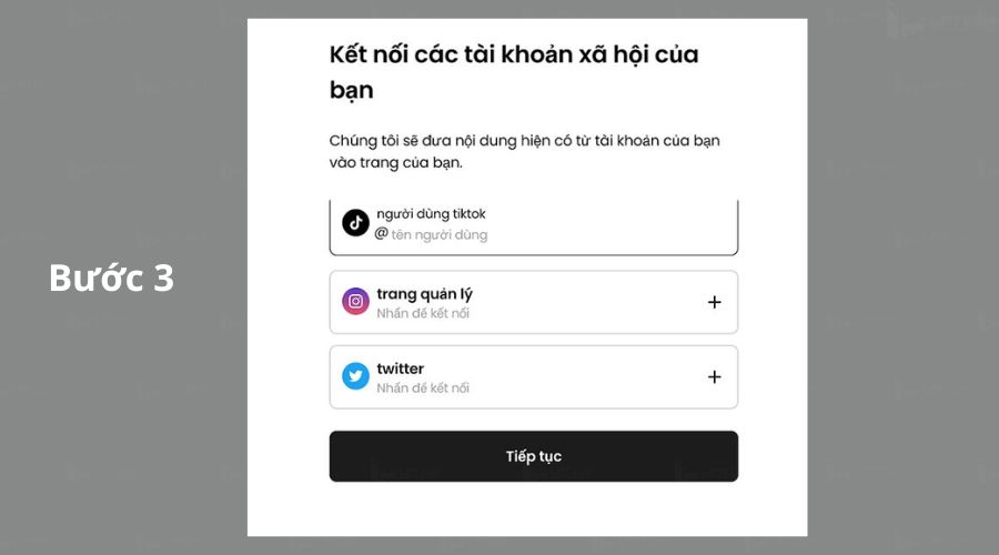 điền Username và chọn Tiếp tục.