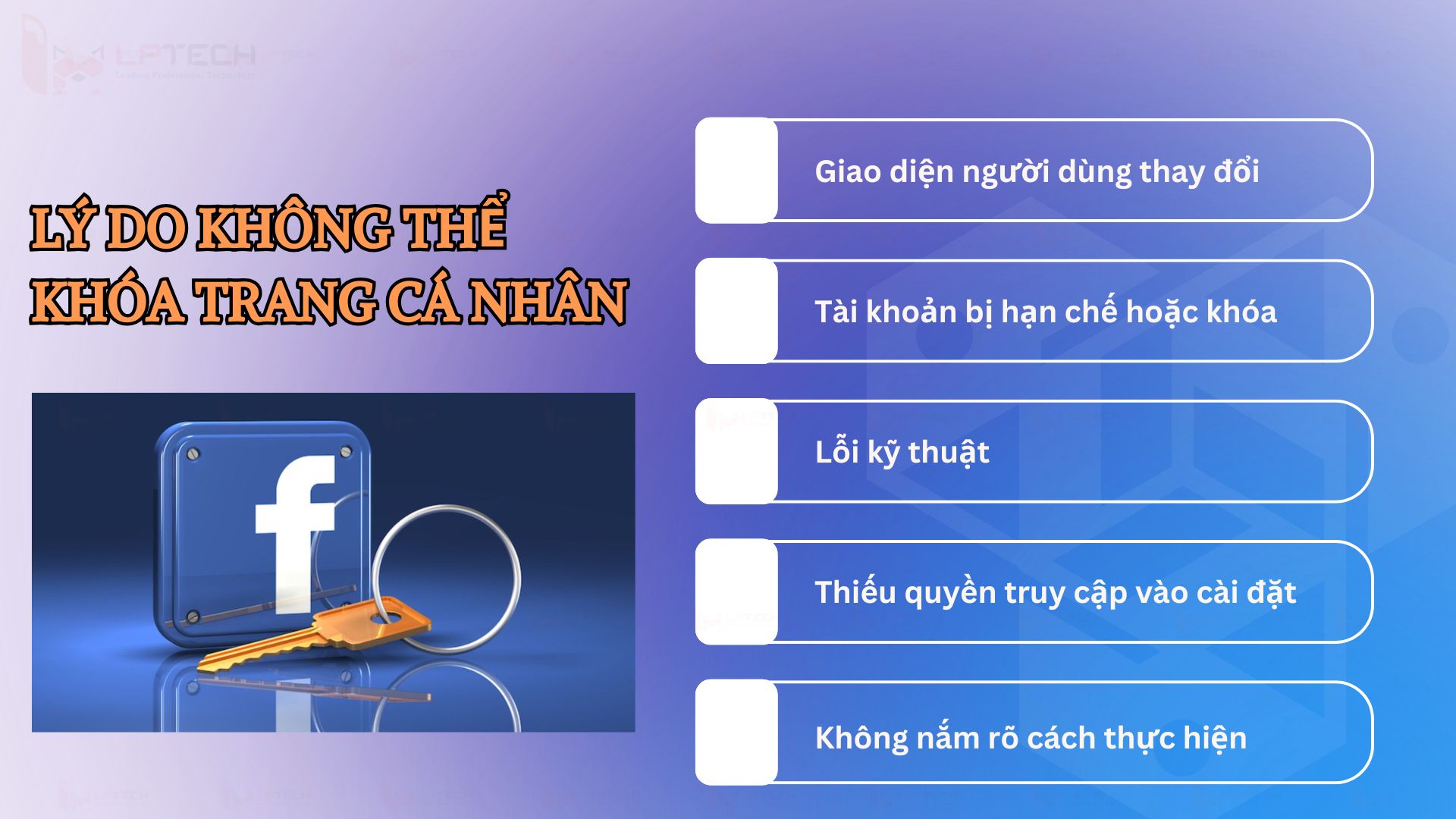 Lý do không thể thực hiện khóa trang cá nhân Facebook