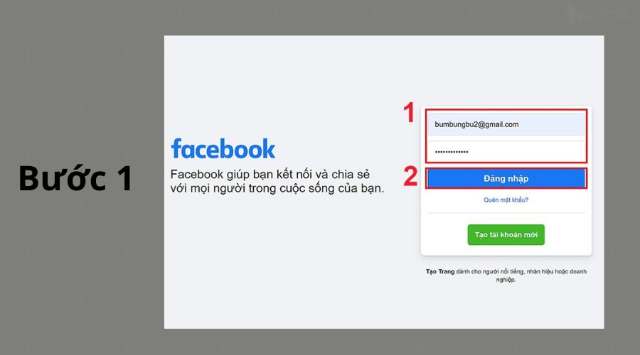 truy cập vào tài khoản Facebook