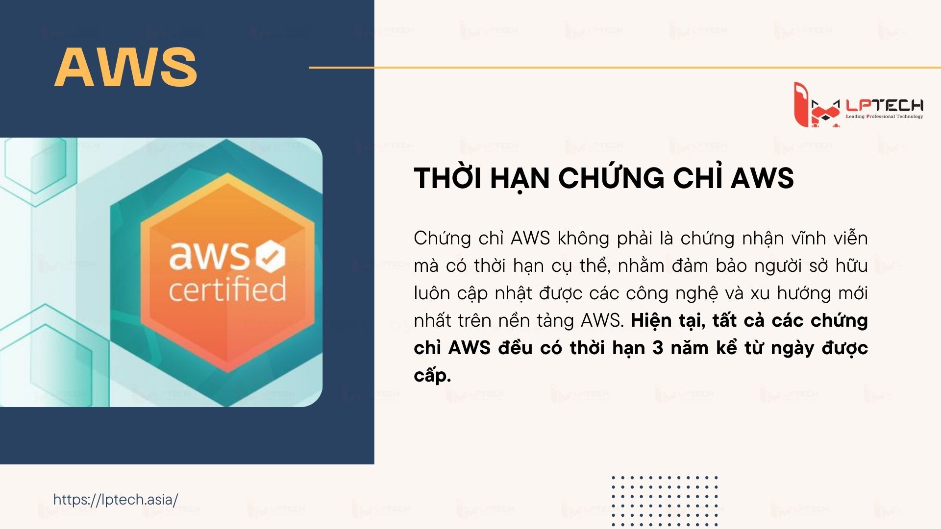 Chứng chỉ AWS có thời hạn bao lâu?