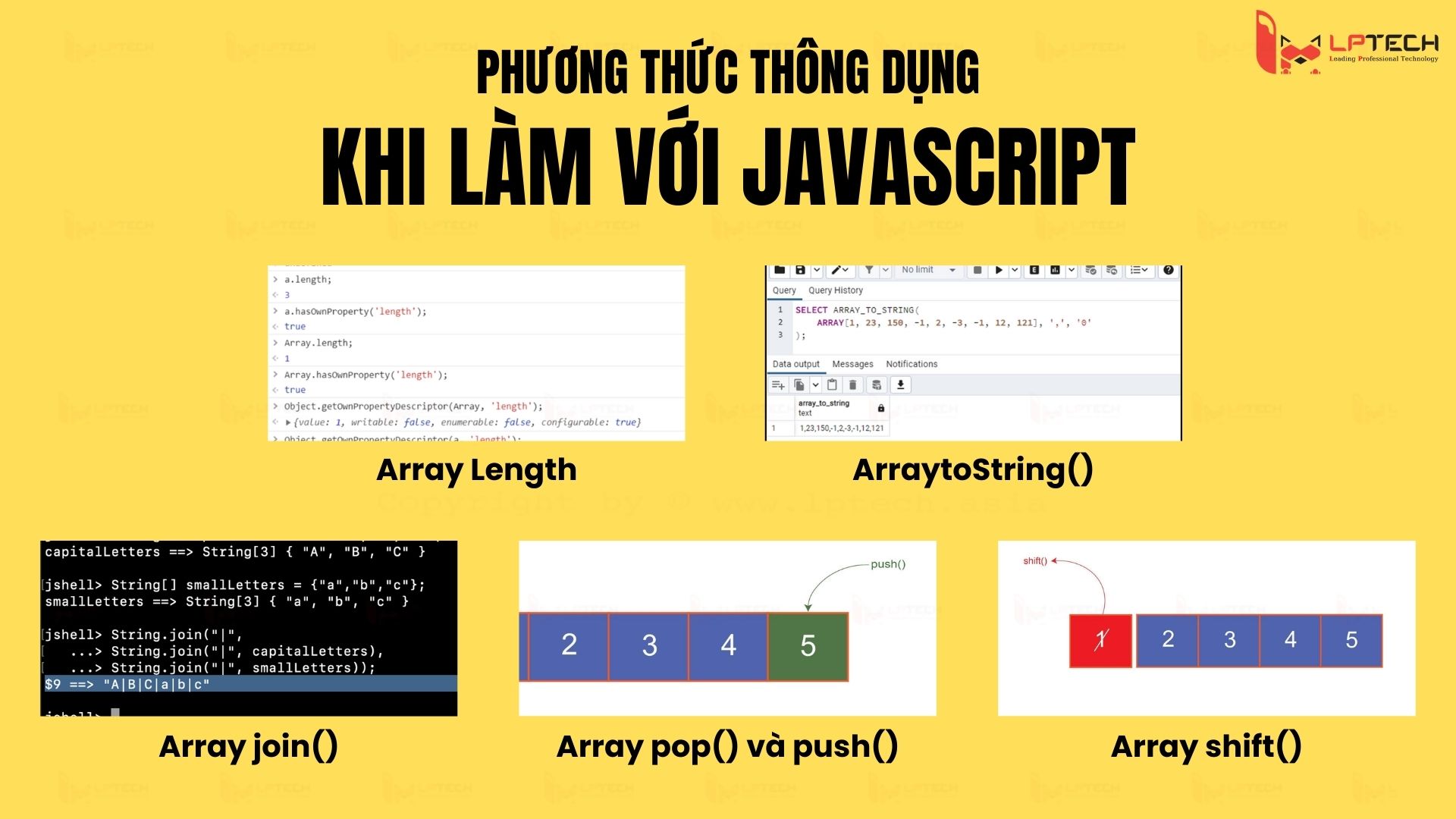 5 phương thức thông dụng khi làm việc với mảng Javascript