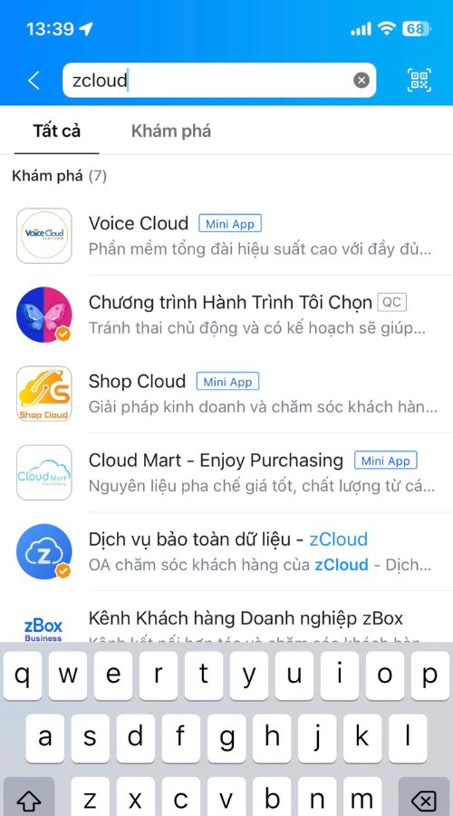 Đăng ký zCloud trên điện thoại 