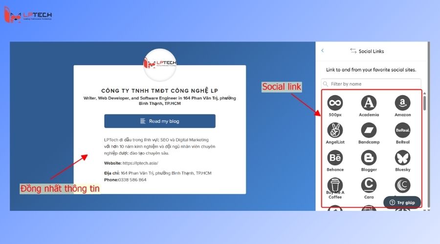 Liên kết mạng xã hội (Social stacking)