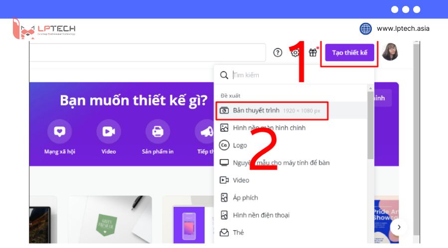 Thiết kế slide trình chiếu bằng Canva