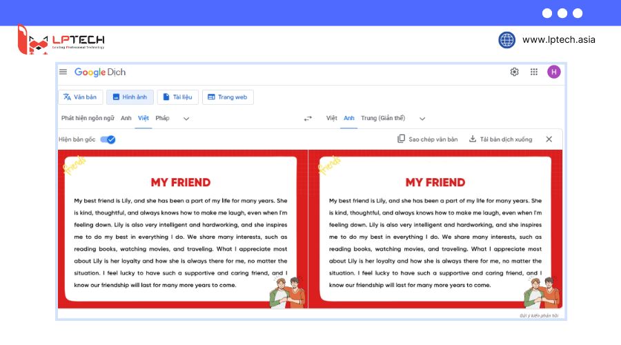 Dịch hình ảnh trên máy tính