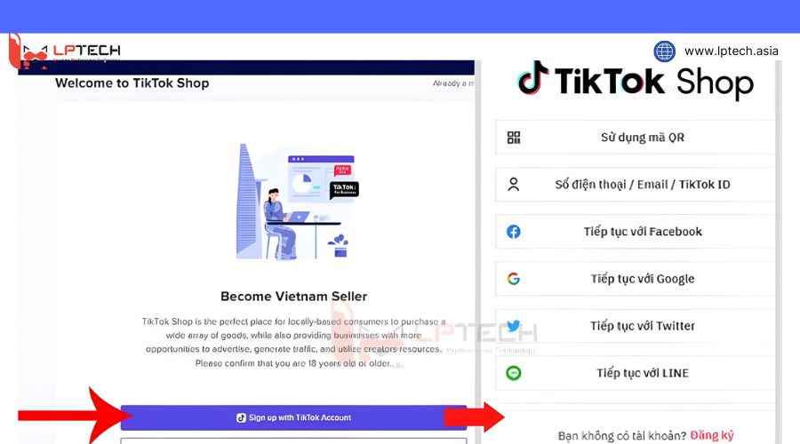 tạo tài khoản tiktok shop
