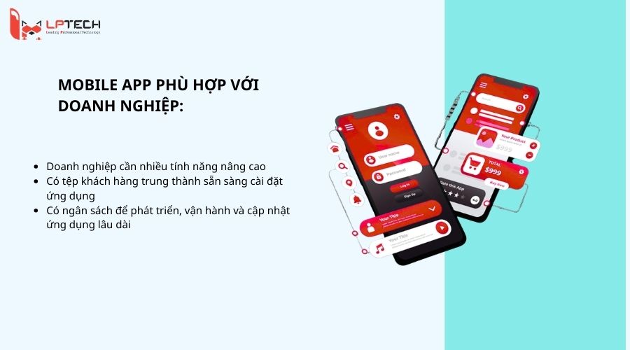 Những doanh nghiệp nên sử dụng mobile app