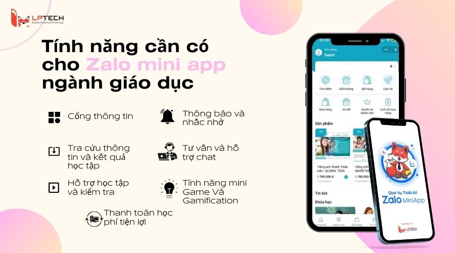 Tính năng cần có cho Zalo mini app ngành giáo dục
