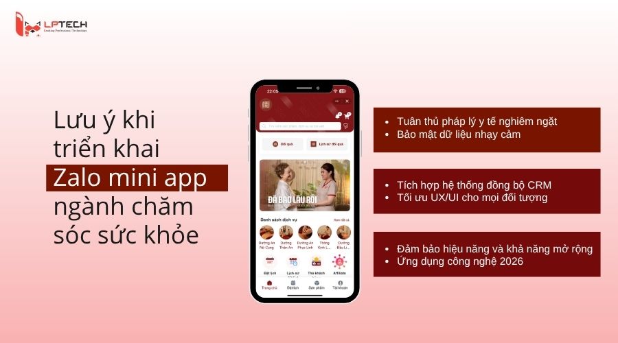 Lưu ý khi triển khai Zalo mini app ngành chăm sóc sức khỏe