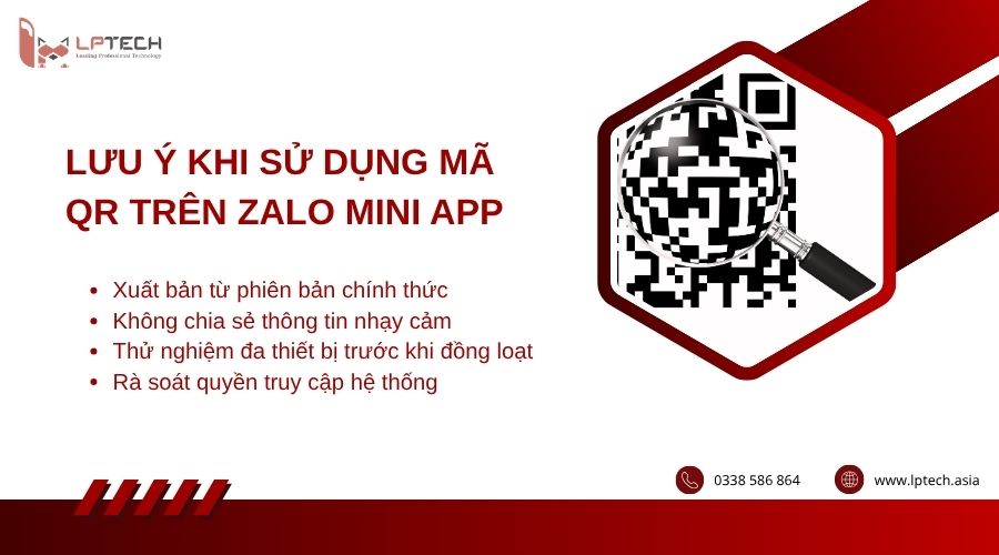 Lưu ý khi sử dụng mã QR trên Zalo mini app